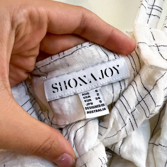 SHONA JOY White Plaid Tie Front Strappy Designer Bohemian Classic Maxi Dress 2 - Picture 6 of 10